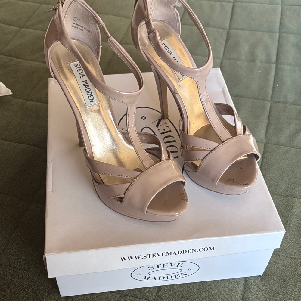 Steve Madden Blush T-Strap High Heel Sandals